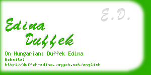 edina duffek business card